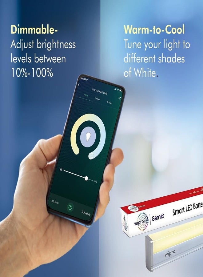 ويبرو مصباح Wipro Next الذكي بتقنية Wi-Fi بقدرة 24 واط بتقنية LED | قابل لتعديل درجة حرارة اللون الأبيض | قابل للتعتيم | جدولة | إنشاء مشاهد إضاءة | تجميع ذكي للأضواء | تحكم من أي مكان | متوافق مع Amazon Alexa وGoogle Assistant | عبوة من قطعة واحدة - Image 3
