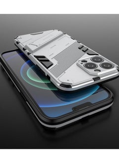 Generic Punk Armor 2 in 1 PC + TPU Phone Case with Invisible Holder For iPhone 13 Pro Max(White)  - Image 5