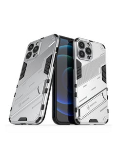 Generic Punk Armor 2 in 1 PC + TPU Phone Case with Invisible Holder For iPhone 13 Pro Max(White)  - Image 2