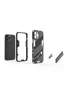 Generic Punk Armor 2 in 1 PC + TPU Phone Case with Invisible Holder For iPhone 13 Pro Max(White)  - Image 3