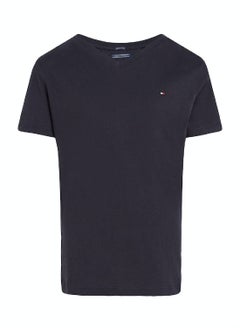 TOMMY HILFIGER Boys' Organic Cotton V-Neck T-Shirt, Navy  - Image 2