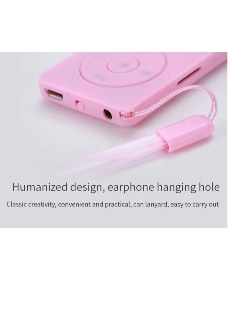 M MIAOYAN Mini Walkman MP3 MP4 Student Sports Music Player with Screen and Card Insertion (Pink)  - Image 3