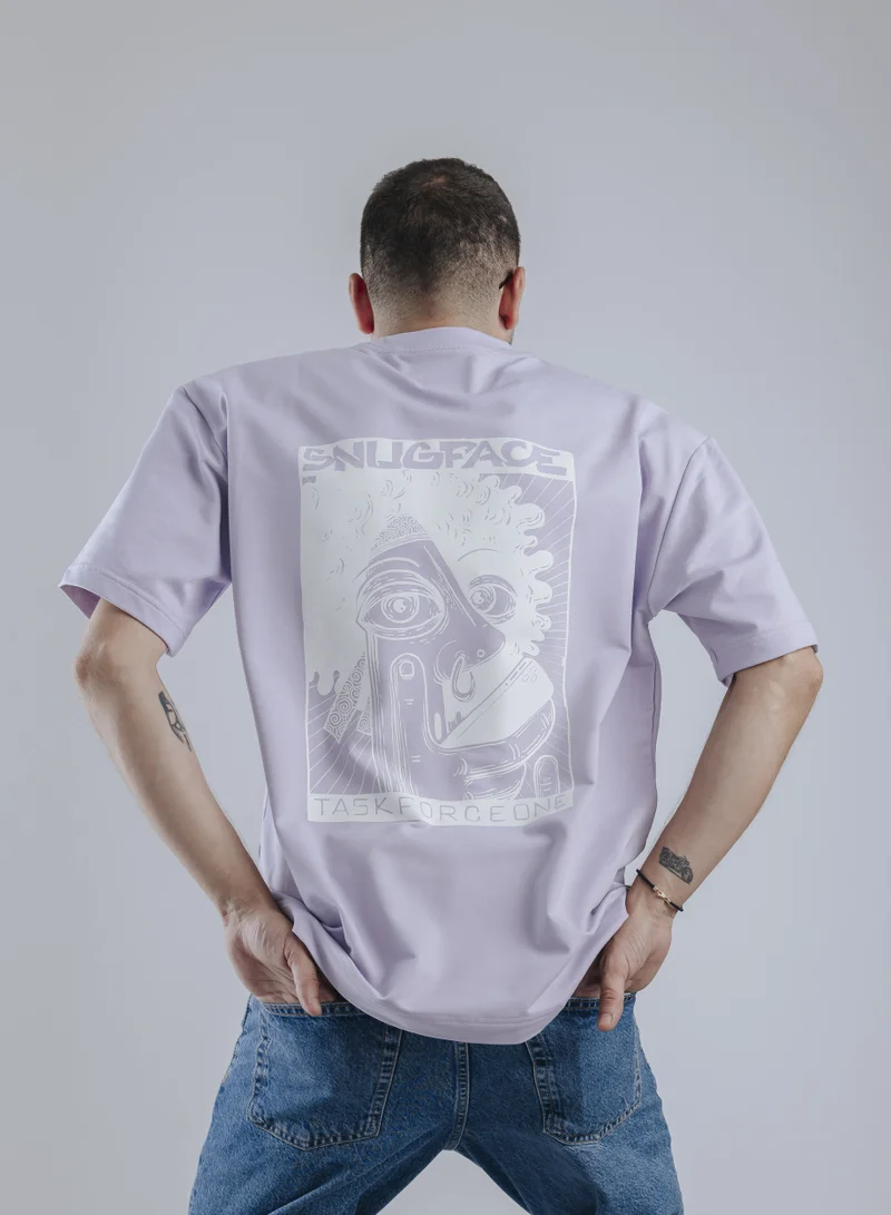 Snugface Snugface The Printed Oversized Tshirts, Purple, SF15-3PPL, Size-S