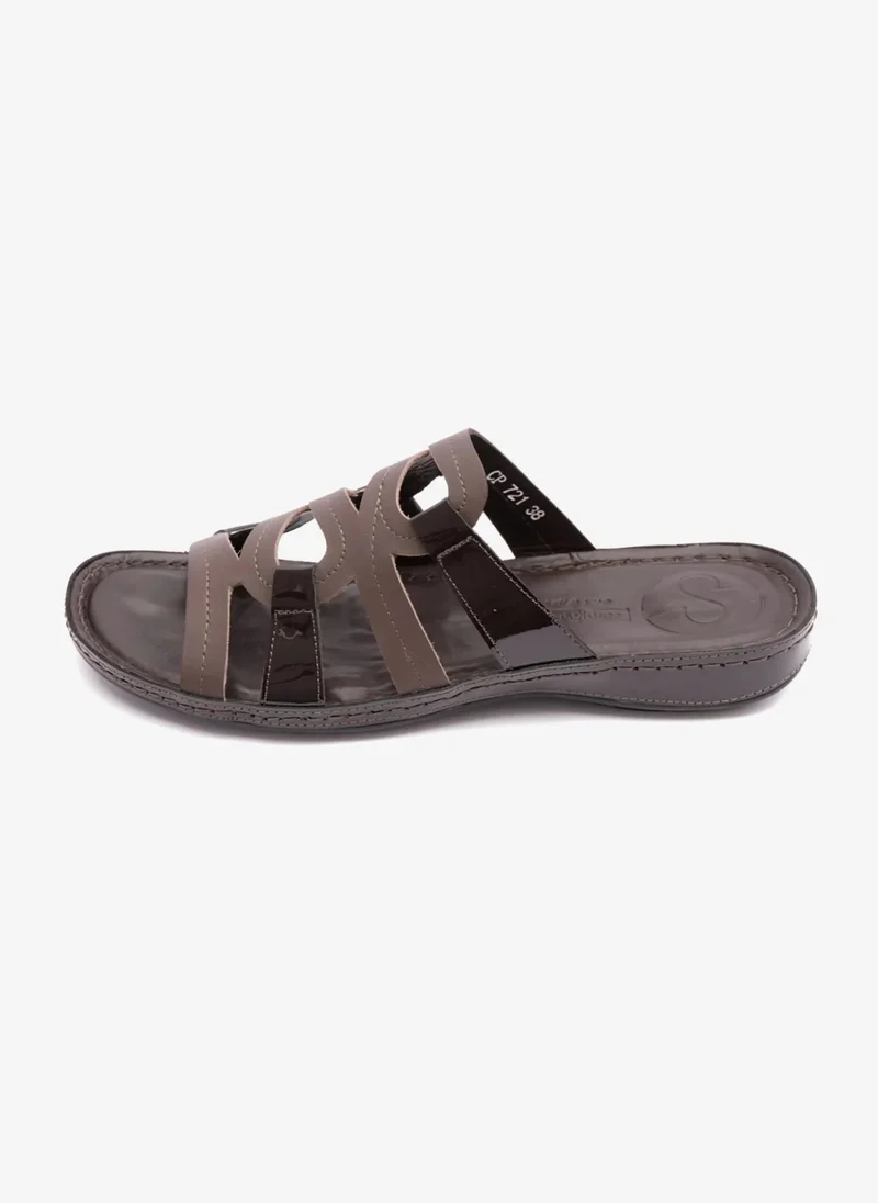 Comfort Plus FLAT OUTSOLE COMFORT PLUS LADIES SANDAL BROWN