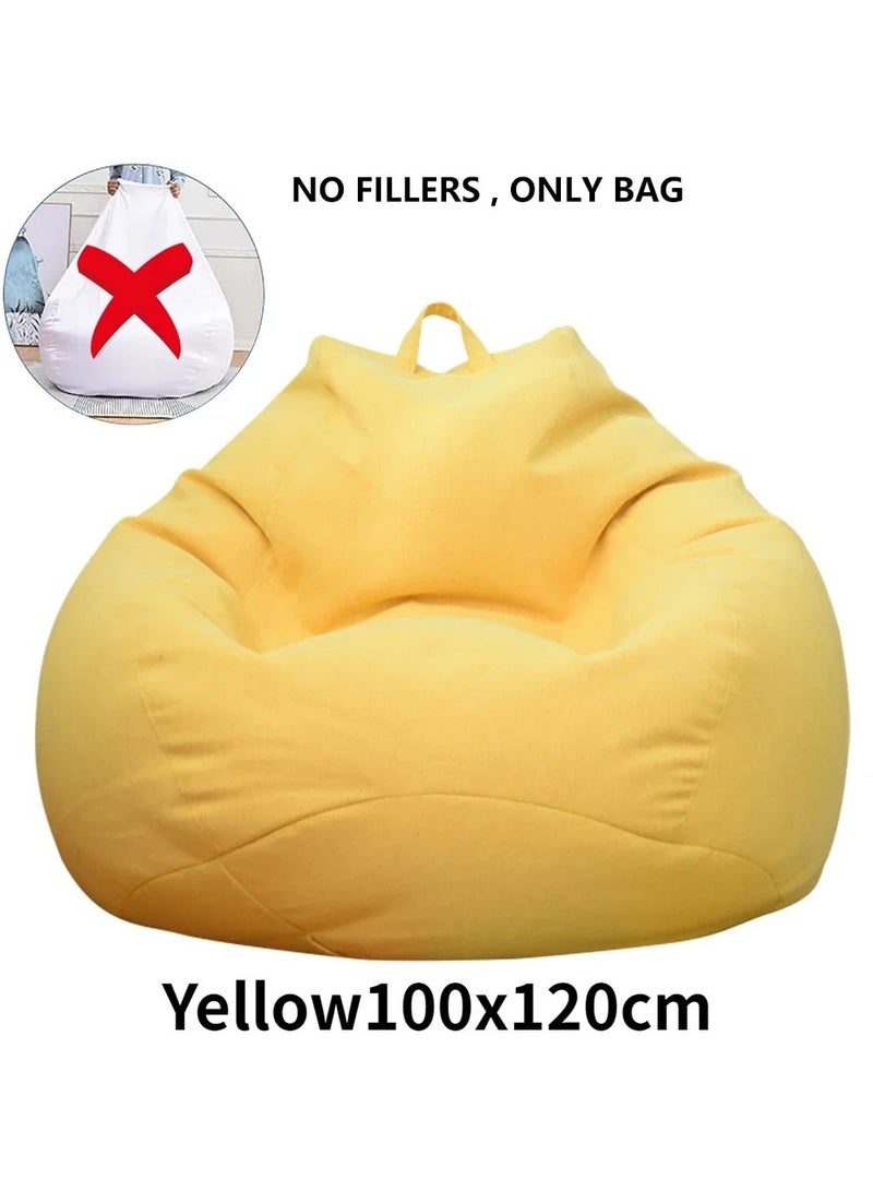 AROAQ Large Outdoor Bean Bag Chair Cover Comfortable Lazy Sofa Seat Without Filler Removable Washable Couch Cover and Inner Liner
