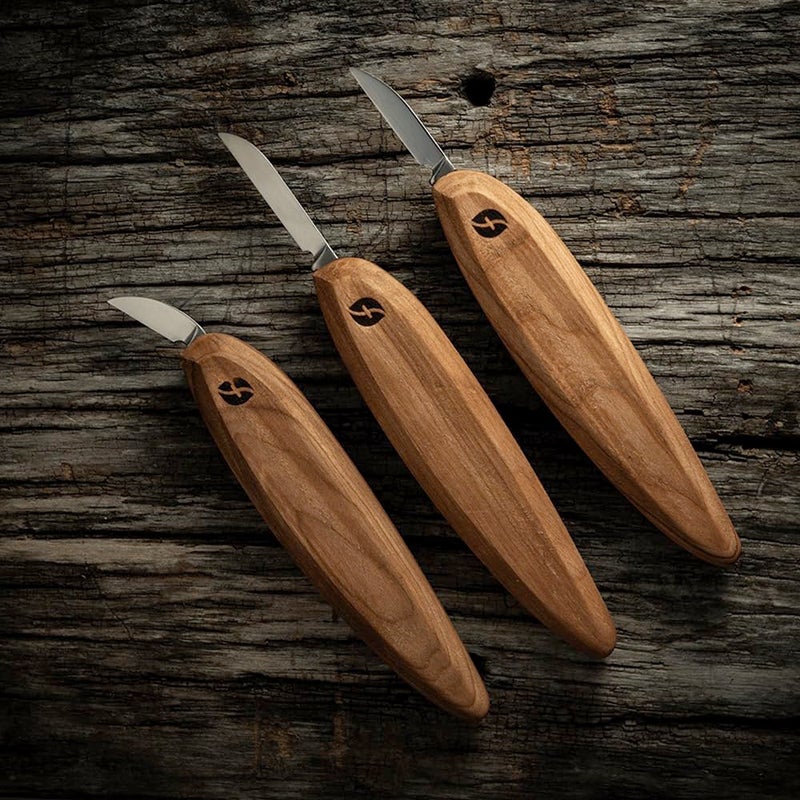 FLEXCUT Pro Series Wood Carving Tools, 3-Pack Kit with 1" Chip, 1-3/8" Detail, 1-5/8" Carving, Ergonomic Knife Handles (FP200) - Image 3