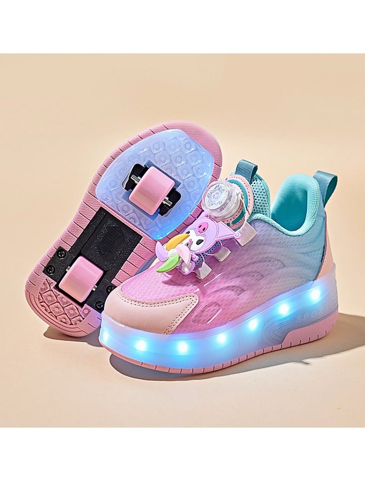 Loquat Glowing Shoes-Children's Cute Double Wheel Flash Skating Shoes - Image 1