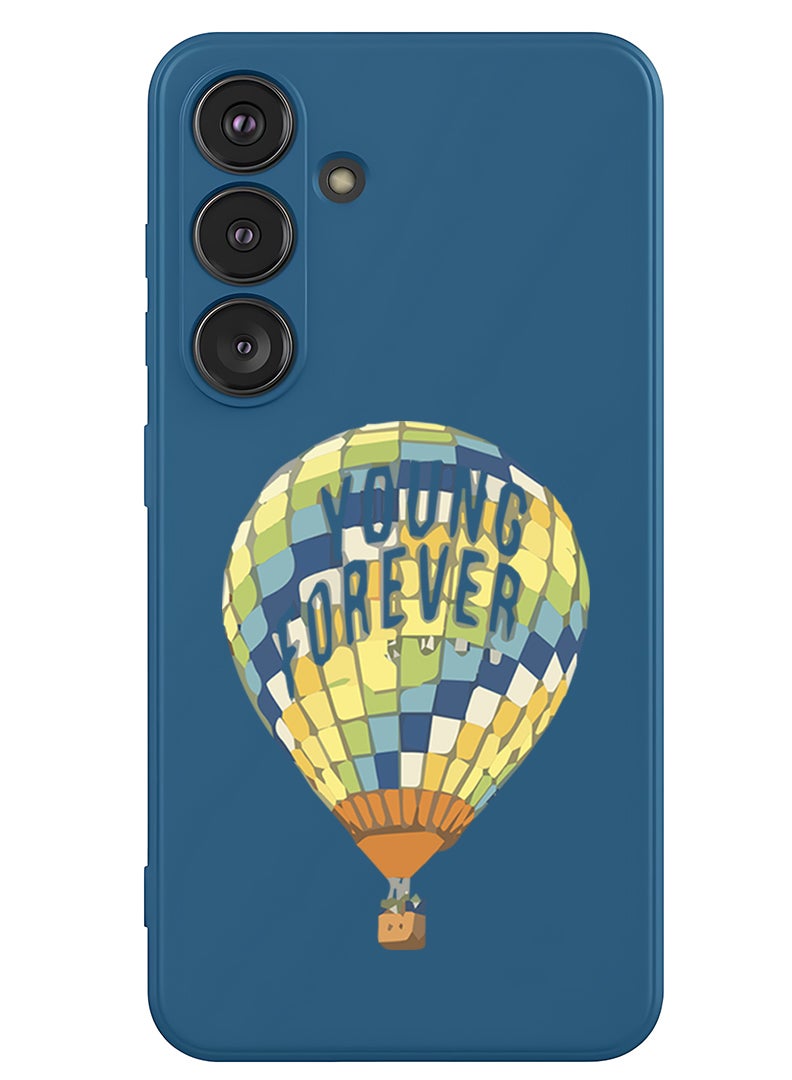 Theodor Protective Slim Fit Case Liquid Silicone Cover with Full Body Protection Anti-Scratch Shockproof Case For Samsung Galaxy S25 (Blue) - Young forever-01 - Image 1