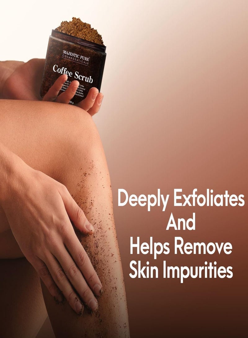 Majestic Pure Arabica Coffee Scrub - All Natural Body Scrub for Skin Care, Stretch Marks, Acne & Cellulite, Reduce the Look of Spider Veins, Eczema, Age Spots & Varicose Veins - 10 Ounces - Image 3