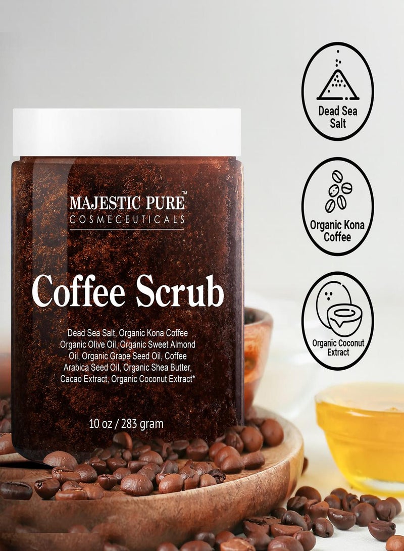 Majestic Pure Arabica Coffee Scrub - All Natural Body Scrub for Skin Care, Stretch Marks, Acne & Cellulite, Reduce the Look of Spider Veins, Eczema, Age Spots & Varicose Veins - 10 Ounces - Image 4