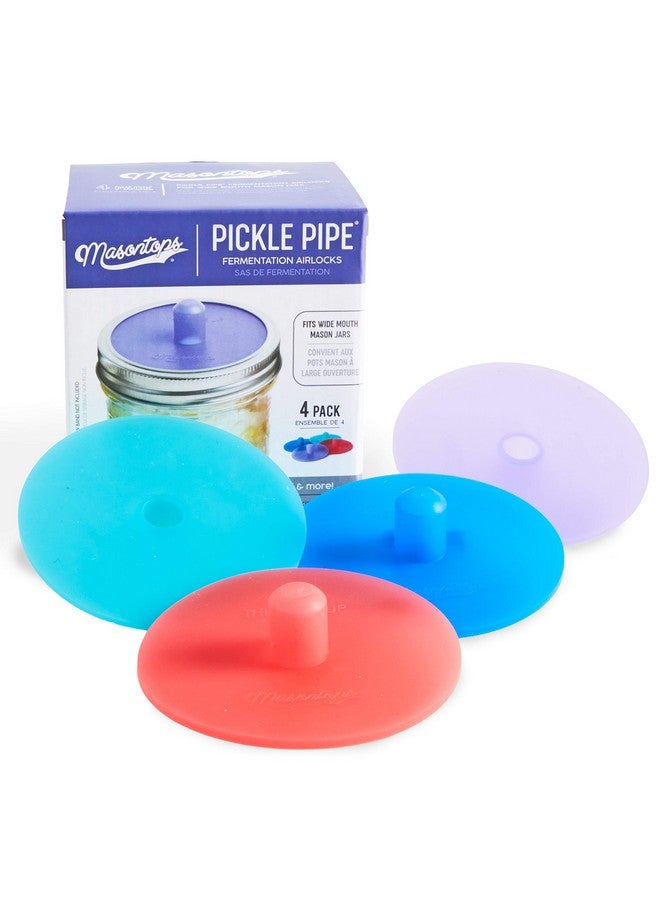 Masontops Pickle Pipes - Airlock Fermentation Lids - Fermentation Kit For Wide Mouth Mason Jar Sauerkraut & Pickle Kit - Fermentation Jar Not Included - Image 1
