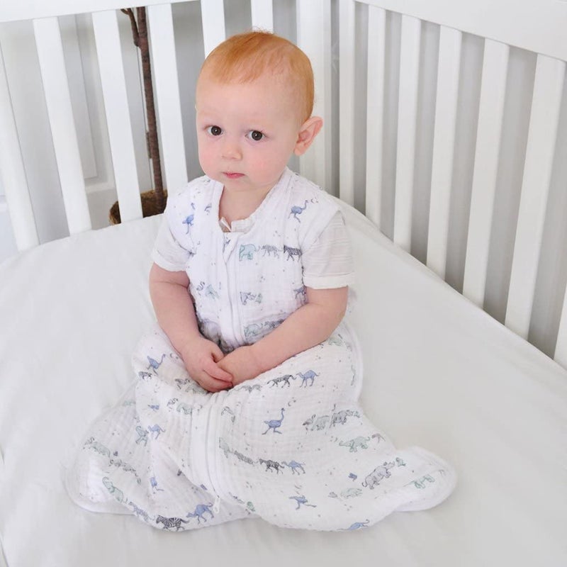 Tealbee aden + anais Animal Sleeping Bag - Pack of 1 | 100% Wearable Cotton Muslin Sleep Sack | Soft & Lightweight Unisex Swaddle Blanket for Girls & Boys | 6-18 Months | Newborn & Infant Essentials - Image 2