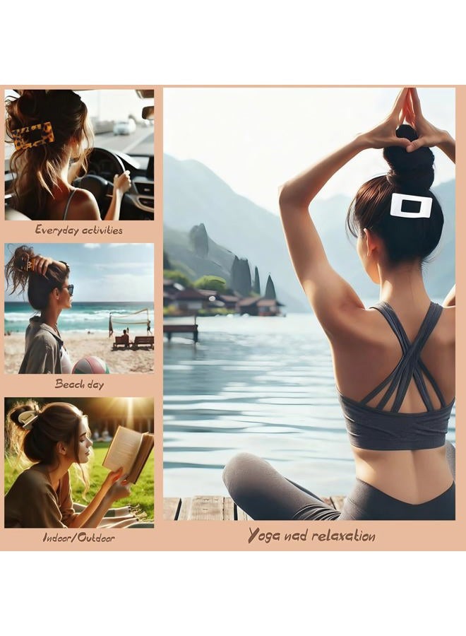 HJYOK 4 PCS Flat Hair Clips for Women, Lay Down Claw Clip Strong Hold Square Hair Accessories for Thick & Thin Hair, French Non-slip Hair Clips, Neutral Matte - Image 2