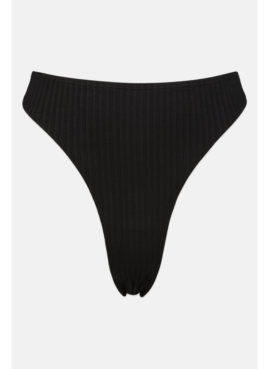 Cotton On Body Women Ribbed Pull On Bikini Bottom, Black  - Image 1