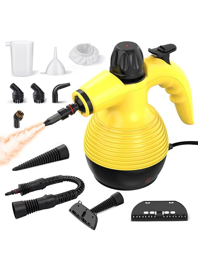 Pressurized Handheld Steam Cleaner,11 in 1 Handheld Steamer for Home Use with Safety Lock,2.6M Extended Power Cord,1050W Multi-Surface Steam Cleaner for Home,Bathroom, Clothes, Furniture, Car, Grout - Image 1