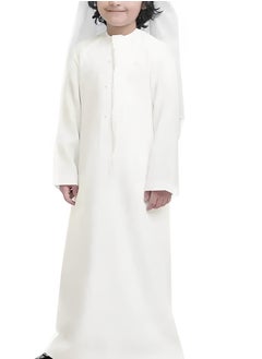 U.S. ELK Boy’s Emirati Kandura | Stitched Traditional Kids Arabic Thobe, Dishdasha, Kaftan for Boys | Long Sleeve Islamic Arab Dress with Side Pocket  - Image 1