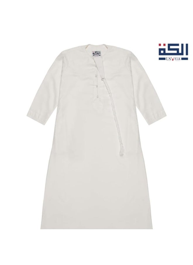 U.S. ELK Boy’s Emirati Kandura | Stitched Traditional Kids Arabic Thobe, Dishdasha, Kaftan for Boys | Long Sleeve Islamic Arab Dress with Side Pocket  - Image 2