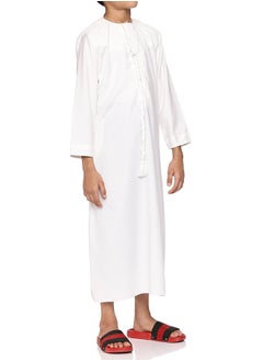 U.S. ELK Boy’s Emirati Kandura | Stitched Traditional Kids Arabic Thobe, Dishdasha, Kaftan for Boys | Long Sleeve Islamic Arab Dress with Side Pocket  - Image 2
