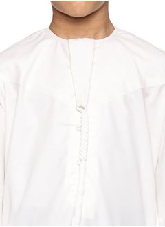 U.S. ELK Boy’s Emirati Kandura | Stitched Traditional Kids Arabic Thobe, Dishdasha, Kaftan for Boys | Long Sleeve Islamic Arab Dress with Side Pocket  - Image 3