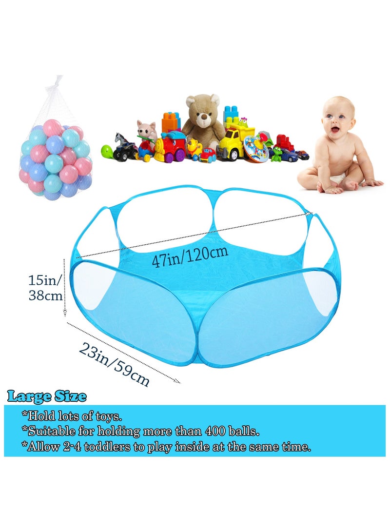 Jacone Portable Cute Blue Hexagon Children Ball Pit, Indoor and Outdoor Easy Folding Ball Play Pool Kids Toy Play Tent with Carry Tote, Balls Not Included - Image 2
