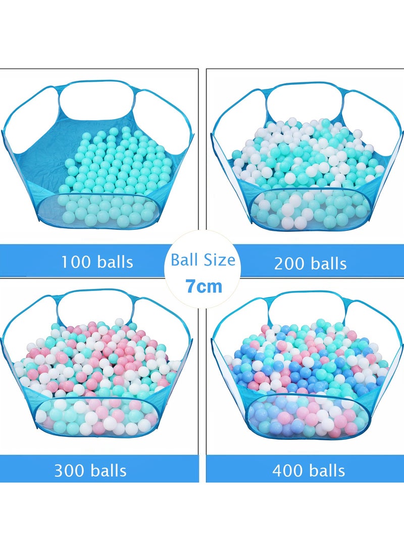 Jacone Portable Cute Blue Hexagon Children Ball Pit, Indoor and Outdoor Easy Folding Ball Play Pool Kids Toy Play Tent with Carry Tote, Balls Not Included - Image 3