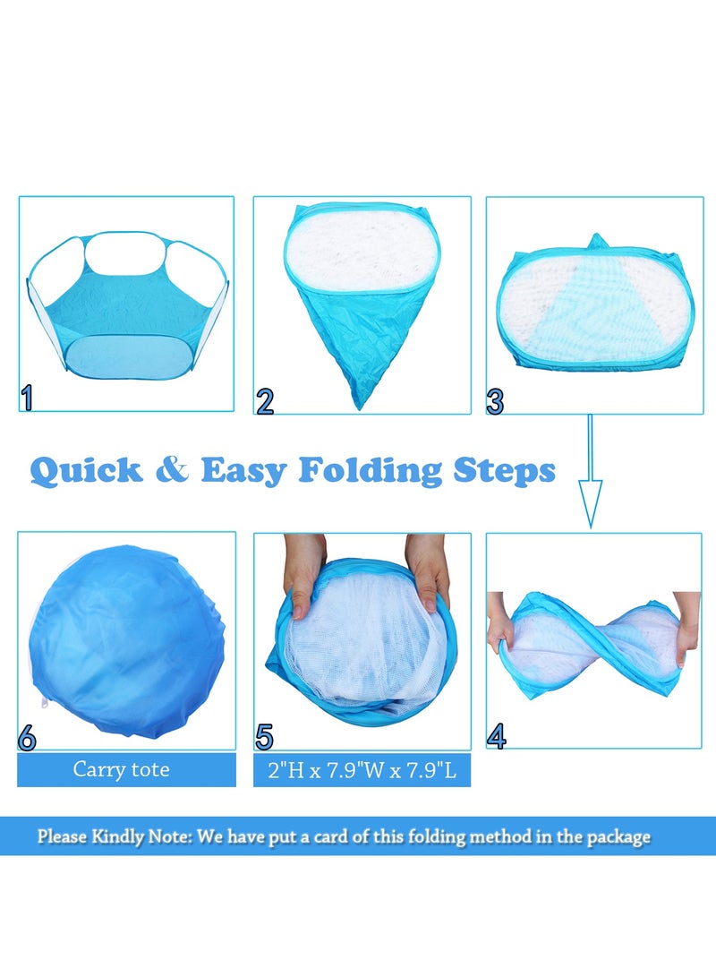 Jacone Portable Cute Blue Hexagon Children Ball Pit, Indoor and Outdoor Easy Folding Ball Play Pool Kids Toy Play Tent with Carry Tote, Balls Not Included - Image 5