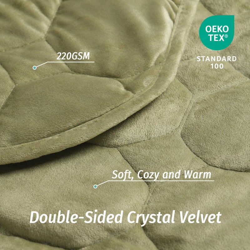 Wemore Weighted Lap Blanket 7lbs for Adults, Small Weighted Blanket for Travel, Calming, Relaxing, Napping and Sleeping, All-Season Weighted Lap Pad, Machine Washable, Green 24x29 inches - Image 5