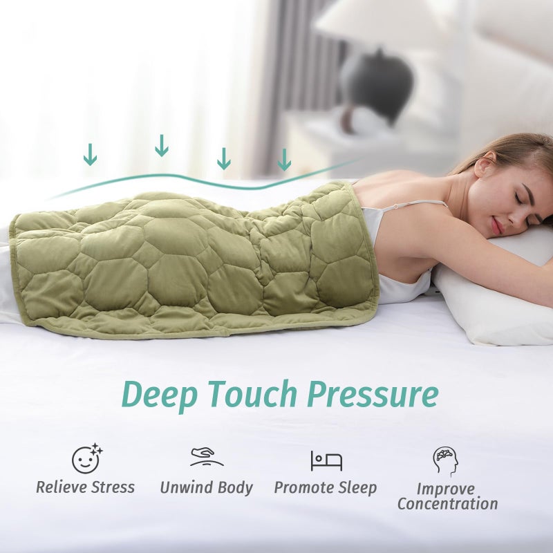 Wemore Weighted Lap Blanket 7lbs for Adults, Small Weighted Blanket for Travel, Calming, Relaxing, Napping and Sleeping, All-Season Weighted Lap Pad, Machine Washable, Green 24x29 inches - Image 2