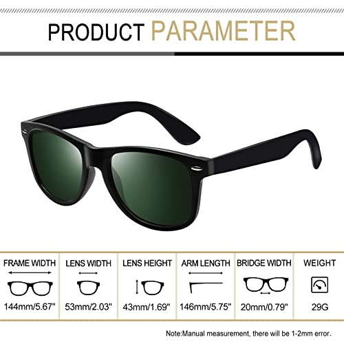 Joopin Oversized Square Sunglasses Polarized UV Protection Shades for Women Men Sun Glasses Cute (Black Tinted Green) - Image 4