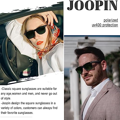 Joopin Oversized Square Sunglasses Polarized UV Protection Shades for Women Men Sun Glasses Cute (Black Tinted Green) - Image 2