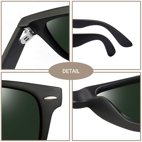 Joopin Oversized Square Sunglasses Polarized UV Protection Shades for Women Men Sun Glasses Cute (Black Tinted Green) - Image 5