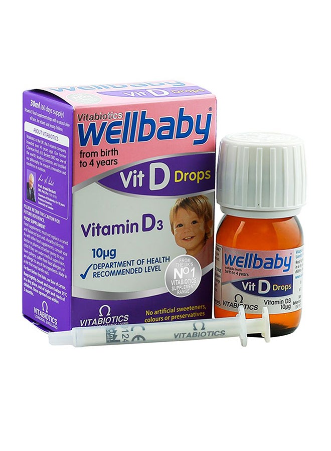 Vitabiotics Wellbaby Vitamin D3 Drops 30 Ml - Image 2