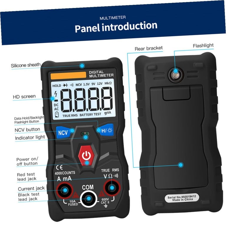 Automatic Digital Multimeter High Accuracy Voltage Resistance Capacitance Tester Portable Lightweight Measuring Tool - Image 4