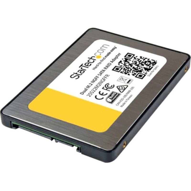 Startech.com StarTech.com Dual M.2 SATA Adapter with RAID - 2x M.2 SSDs to 2.5in SATA (6Gbps) RAID Adapter Converter with TRIM Support , TAA (25S22M2NGFFR) 