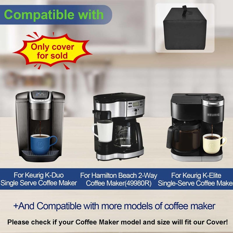 NUENSS-ROR غطاء غبار ماكينة القهوة لـ Keurig K-Duo Single Serve K-Cup Pod & Carafe Coffee Maker / Keurig K-Elite Single-Serve K-Cup Pod Coffee Maker (K-Elite) / Hamilton Beach 2-Way 12 Cup Drip Coffee Maker - Image 4