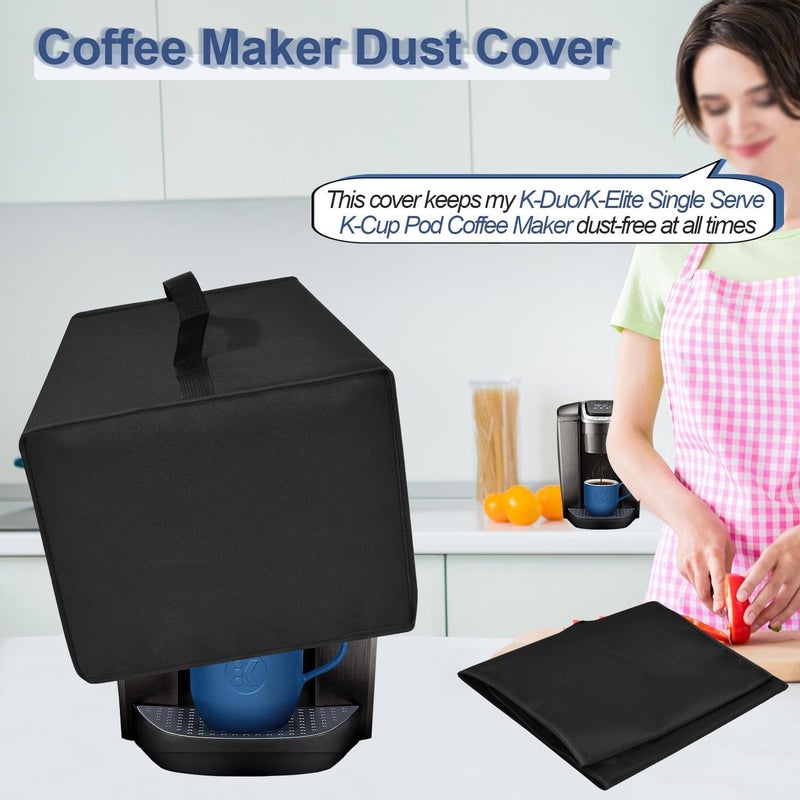 NUENSS-ROR غطاء غبار ماكينة القهوة لـ Keurig K-Duo Single Serve K-Cup Pod & Carafe Coffee Maker / Keurig K-Elite Single-Serve K-Cup Pod Coffee Maker (K-Elite) / Hamilton Beach 2-Way 12 Cup Drip Coffee Maker - Image 2