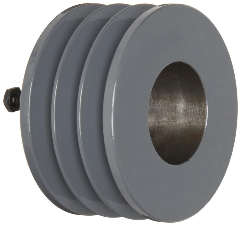 TB Woods 3V3.353 Narrow V-Belt Sheave, 3V Belt Section, 3 Grooves, SH Bushing required, Ductile Iron, 3.35" OD - Image 1