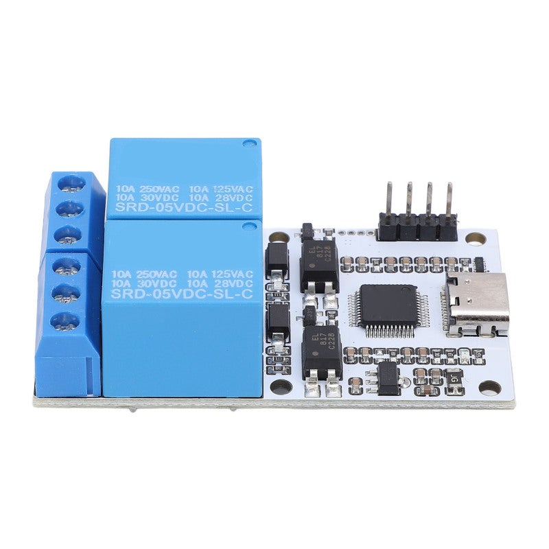 diustou USB Relay Module 2 Channel 5V 10A - Smart Control Via Serial Commands - Stable Structure With Optical Coupling Protecting for Home Automation - Image 2