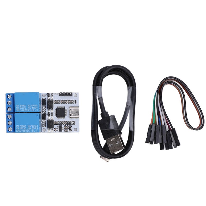 diustou USB Relay Module 2 Channel 5V 10A - Smart Control Via Serial Commands - Stable Structure With Optical Coupling Protecting for Home Automation - Image 1