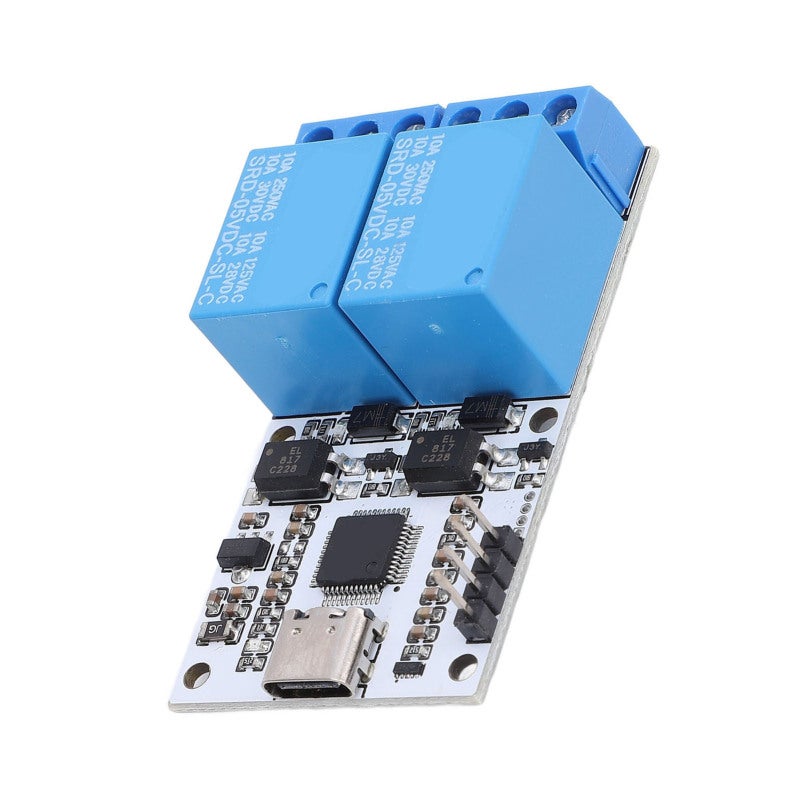 diustou USB Relay Module 2 Channel 5V 10A - Smart Control Via Serial Commands - Stable Structure With Optical Coupling Protecting for Home Automation - Image 4