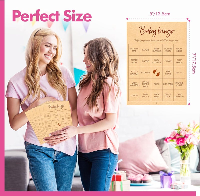 Gethelud Baby Shower Bingo Game, 50 Bingo Cards Perforated Calling Cards Bingo Games for Baby Shower, Bridal Wedding Shower - Image 3