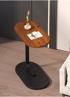 Browning Sofa Table Living Room Home Tea Table Storage Rack Bedside Balcony Coffee Table Side Table Corner Table - Black Frame + Walnut Color Palette  - Image 2