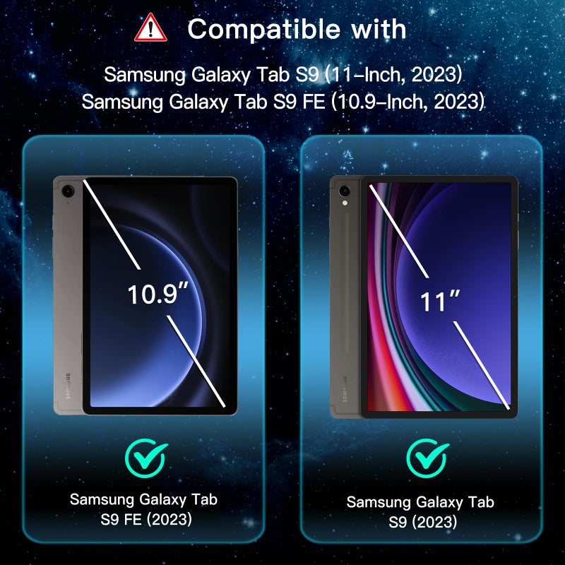 JETech Screen Protector for Samsung Galaxy Tab S9 11-Inch and Galaxy Tab S9 FE 10.9-Inch, with Easy Installation Frame, Tempered Glass Film, HD Clear, 2-Pack - Image 2