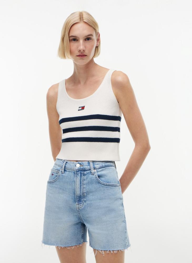 TOMMY JEANS Badge Stripe Knit Tank Top - Image 1