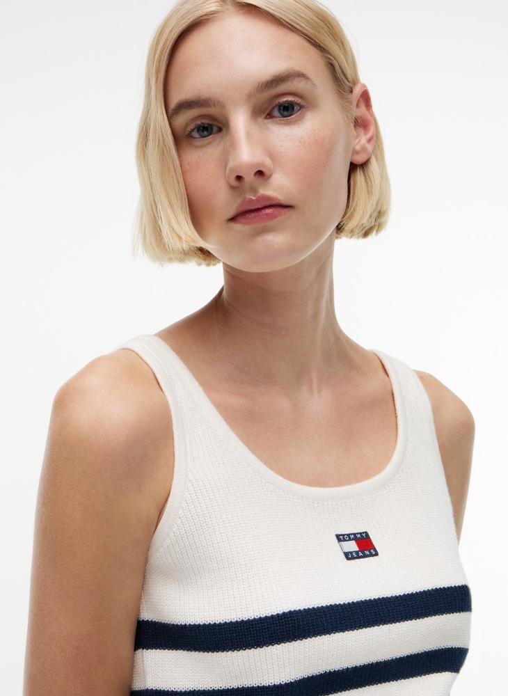 TOMMY JEANS Badge Stripe Knit Tank Top - Image 3