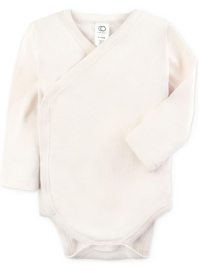 Colored Organics Colored Organics Baby Organic Cotton Kimono Bodysuit - Long Sleeve Infant Side Snap One Piece  - Image 1