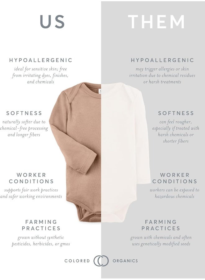 Colored Organics Colored Organics Baby Organic Cotton Kimono Bodysuit - Long Sleeve Infant Side Snap One Piece  - Image 5
