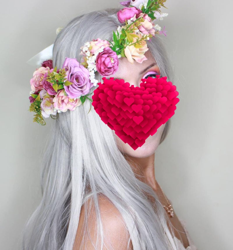Vivivalue Women Floral Crown Rose Flower Headband Hair Wreath Floral Headpiece Halo Boho with Ribbon Wedding Party Festival Photos - Image 5