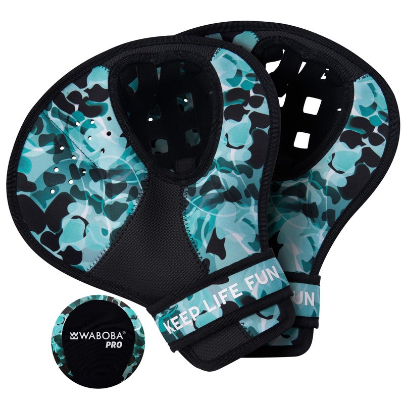 Waboba Catch Water Gloves Pro Water Bouncing Ball Set for Beach Games Swimming Pool Toys 2 Baseball Style Mitts for Catching Water Balls One Size Ambidextrous Design Black - Image 2