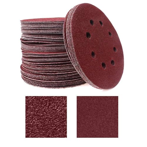 AUTOTOOLHOME 80 Pack 5 inch Sanding Discs Kit 8 Hole Sander for Drill Polishing Pad Hook and Loop Plate 60 80 120 180 240 400 600 800 Grit Sandpaper Abrasive Tool - Image 4